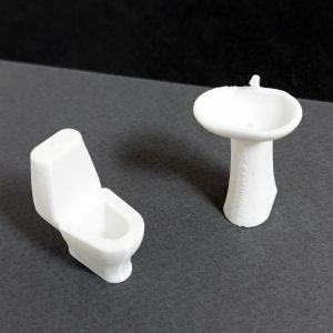 Juego de Baño plástico blanco escala 1:25