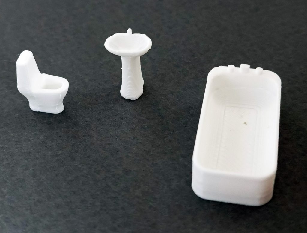 Juego de Baño plástico blanco escala 1:75