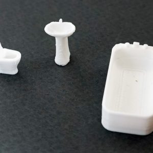 Juego de Baño plástico blanco escala 1:75