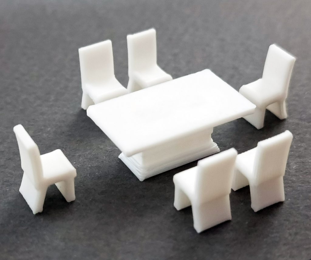Juego de Comedor de plástico escala 1:75