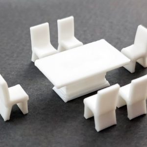 Juego de Comedor de plástico escala 1:75