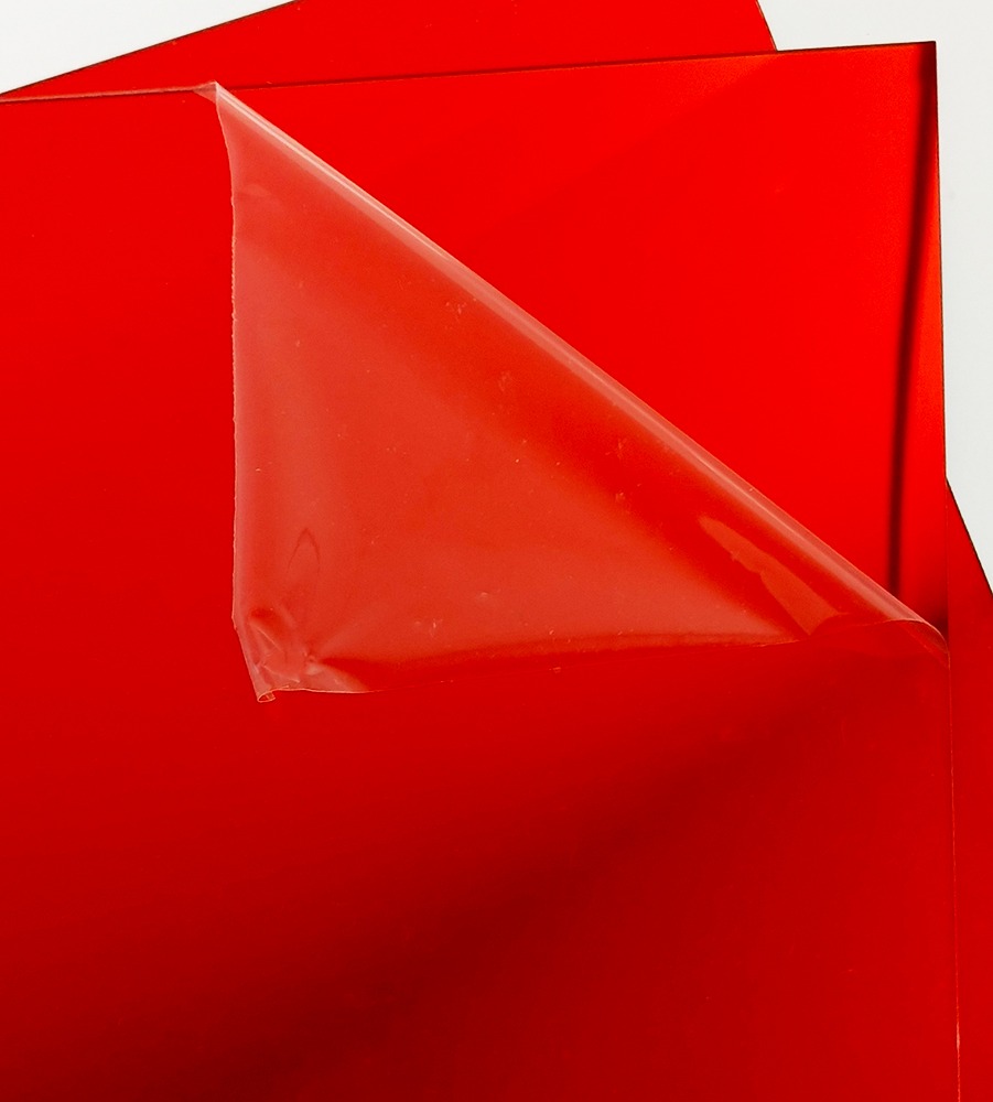 Acrílico Espejado Rojo de 1 mm 25 x 30 cm