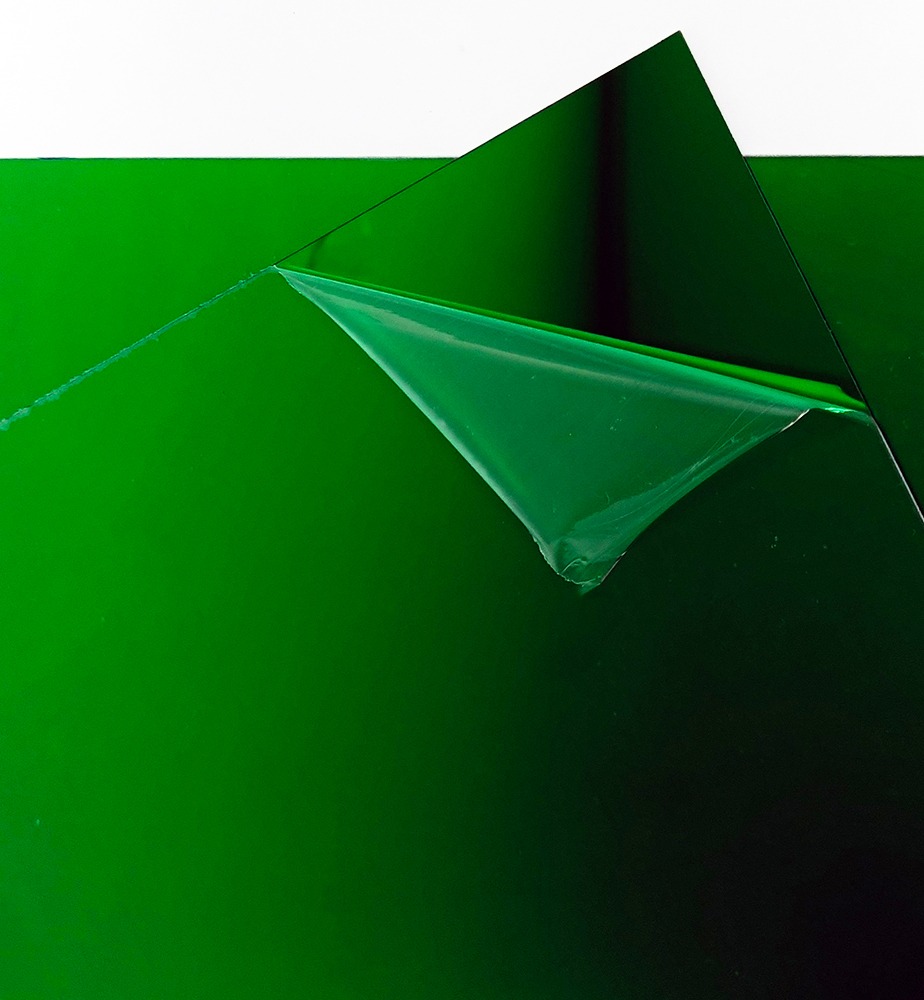 Acrílico Espejado Verde de 1 mm 25 x 30 cm