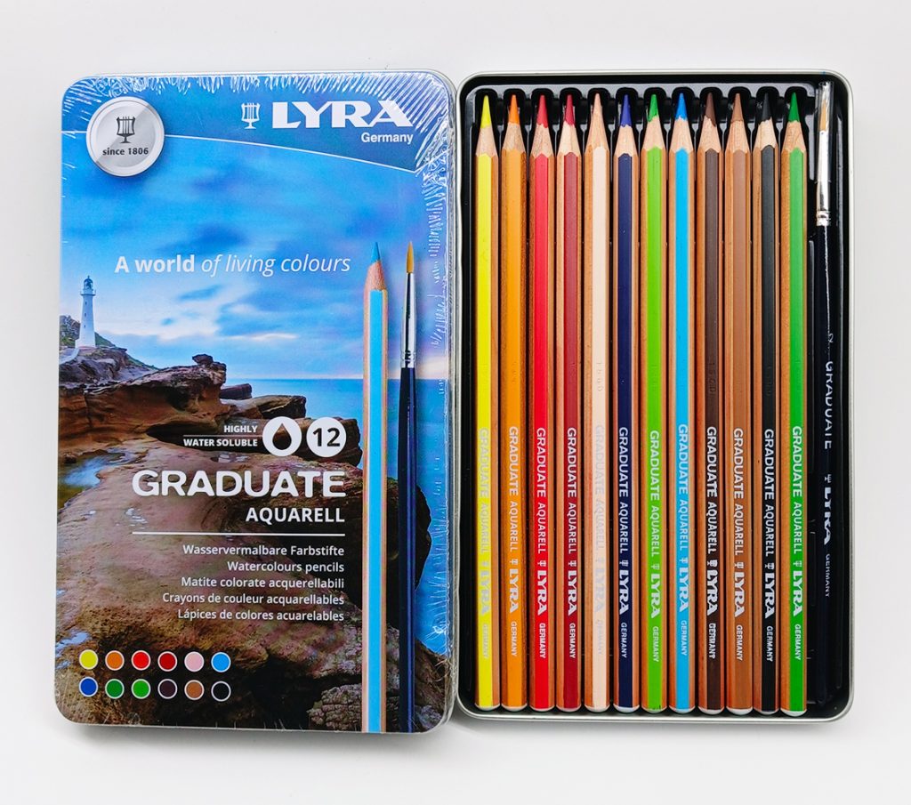 Lápiz de color Acuarelable 12 colores LYRA Gradúate 2881120 + pincel caja de metal