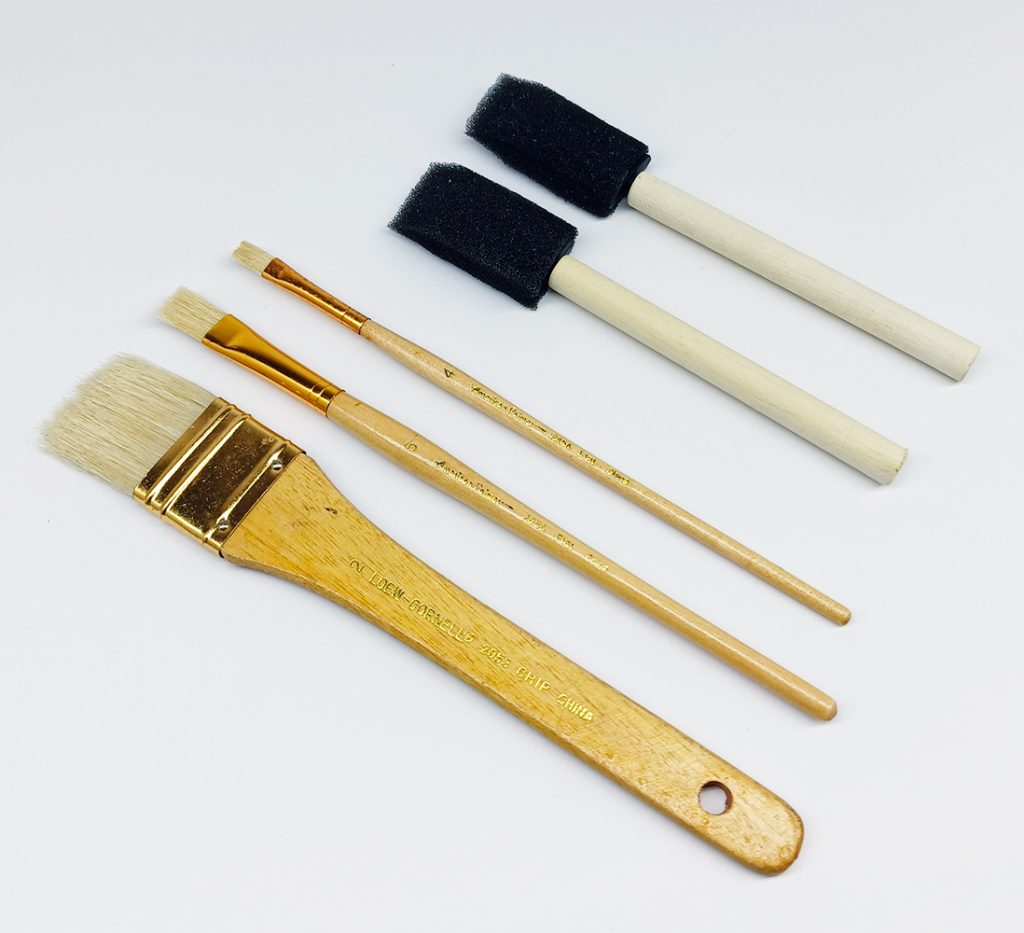 Pincel Set Mixto 5 piezas CRAFT 3 Pinceles de Cerda dura, 2 Pinceles de Esponja