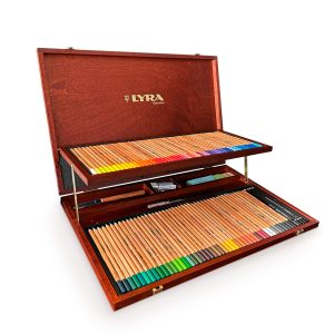 Set de lápices Acuarelables LYRA Rembrandt 2014200 106 colores y accesorios para artistas estuche de madera