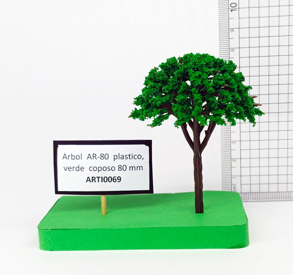 Árbol AR-80 plástico, verde coposo 80 mm