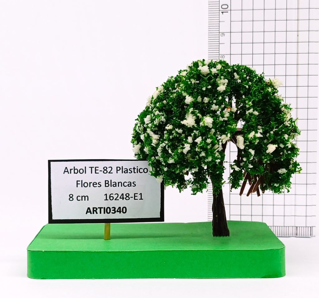 Árbol TE-82 Plástico Flores Blancas 8 cm 16248-E1