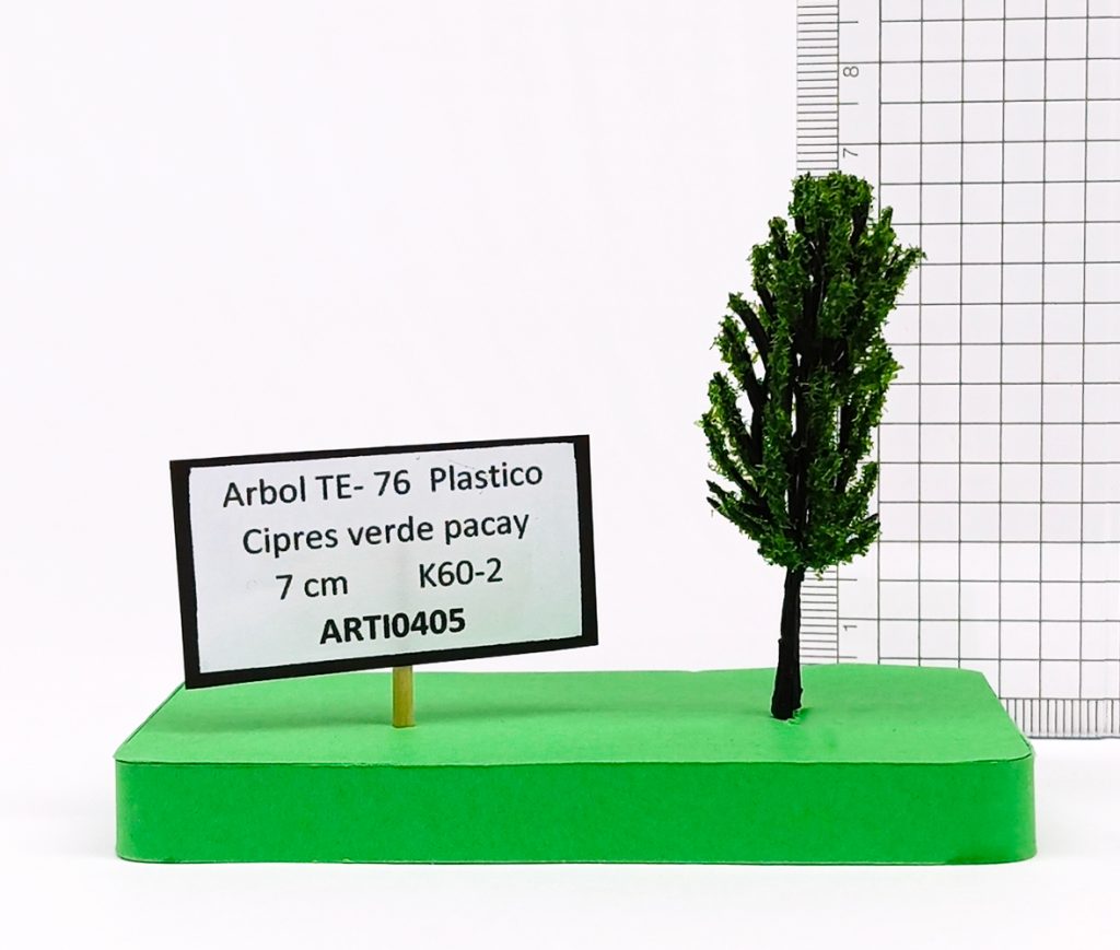 Árbol TE-76 Plástico, Ciprés 7 cm K60-2 verde pacay