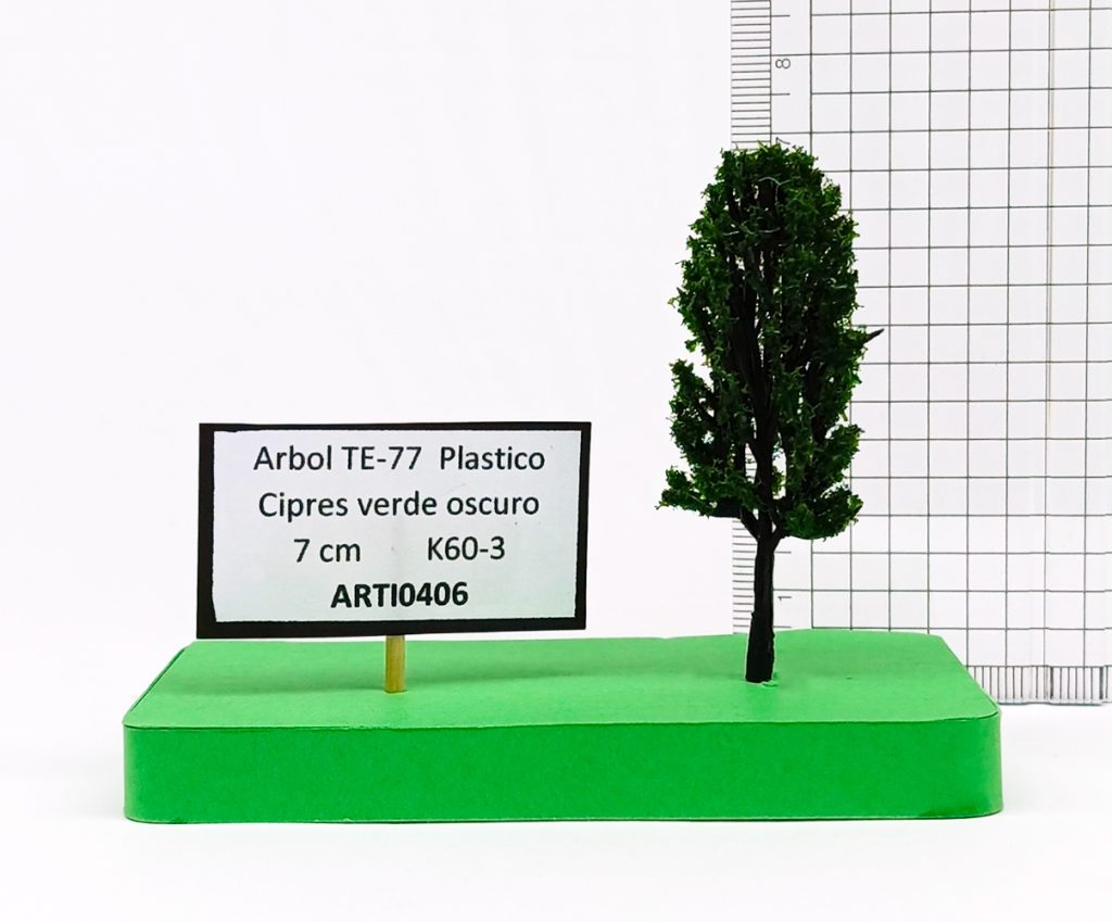 Árbol TE-77 Plástico, Ciprés 7 cm K60-3 verde oscuro