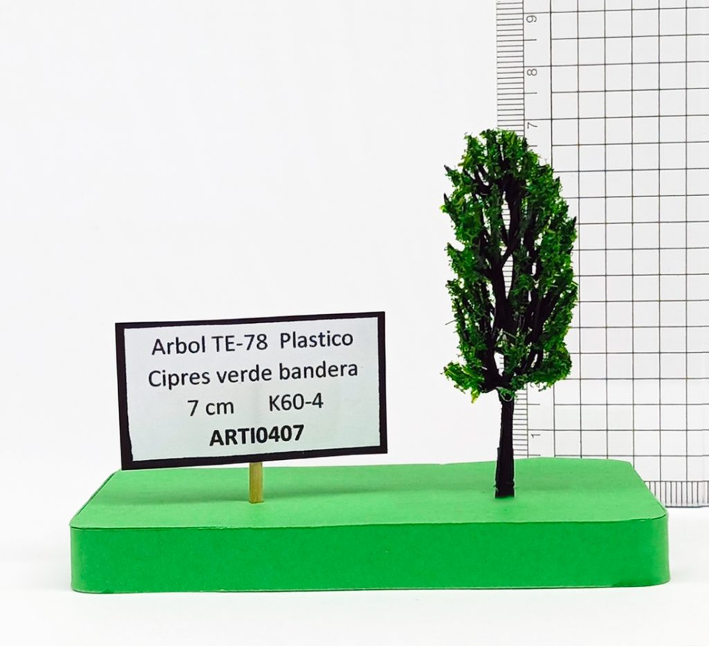 Árbol TE-78 Plástico, Ciprés 7 cm K60-4 verde bandera