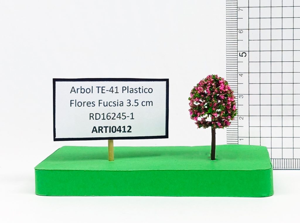 Árbol TE- 41 plástico Flores Fucsia 3.5 cm RD16245-1