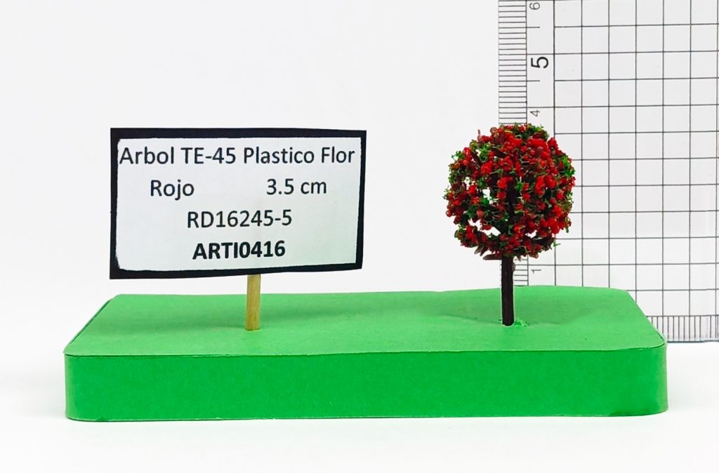 Árbol TE-45 plástico Flor Rojo 3.5 cm RD16245-5