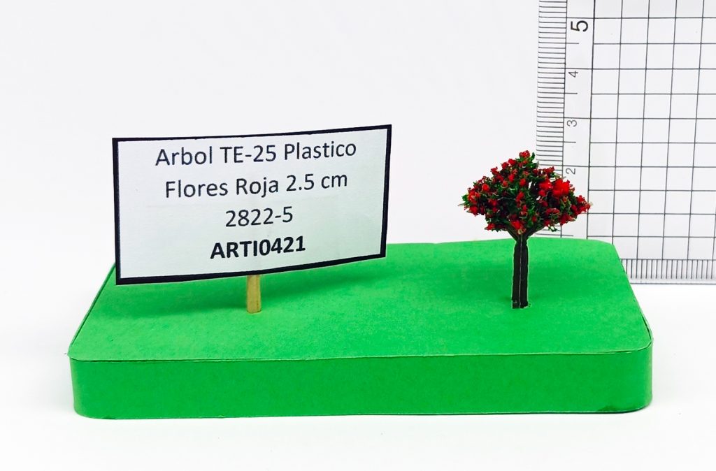 Árbol TE-25 Plástico Flores Roja 2.5 cm 2822-5