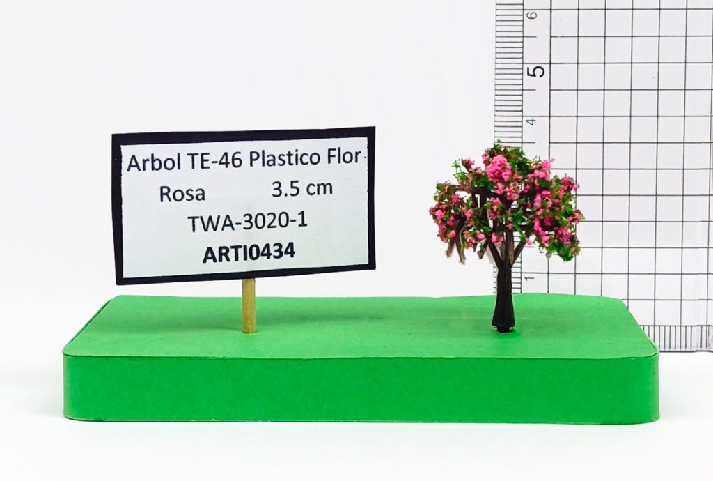 Árbol TE- 46 plástico Flor Rosa 3.5 cm TWA-3020-1