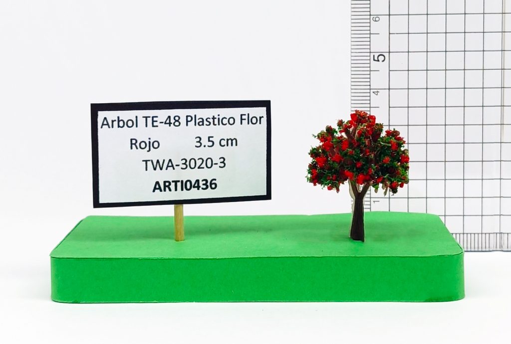 Árbol TE-48 plástico Flor Rojo 3.5 cm TWA-3020-3