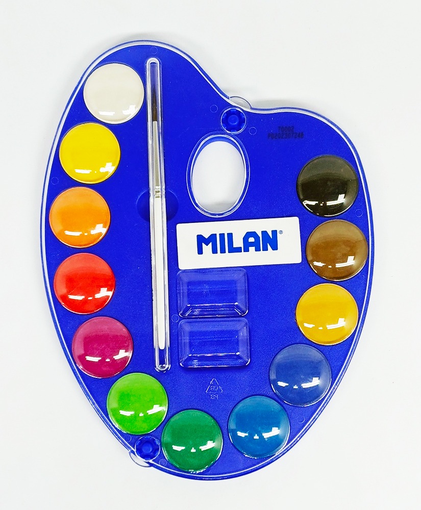 Acuarelas de 12 colores MILAN 53412 estuche plástico