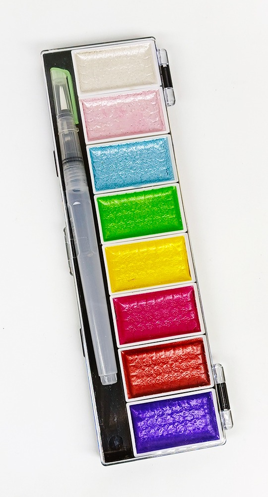 Acuarelas metalizadas de 8 colores SUPERIOR + pincel recargable