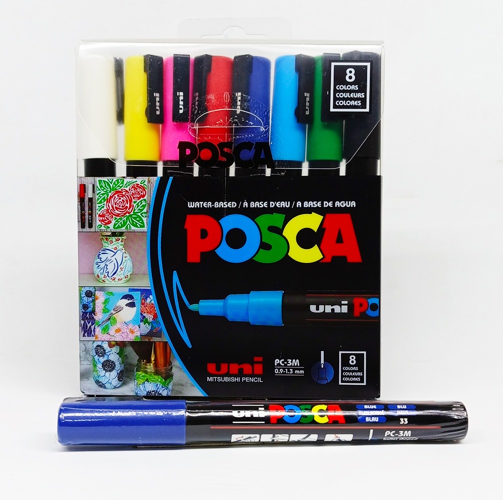 Marcador permanente UNI POSCA 1.3 mm 8 Colores MAR3PC/8