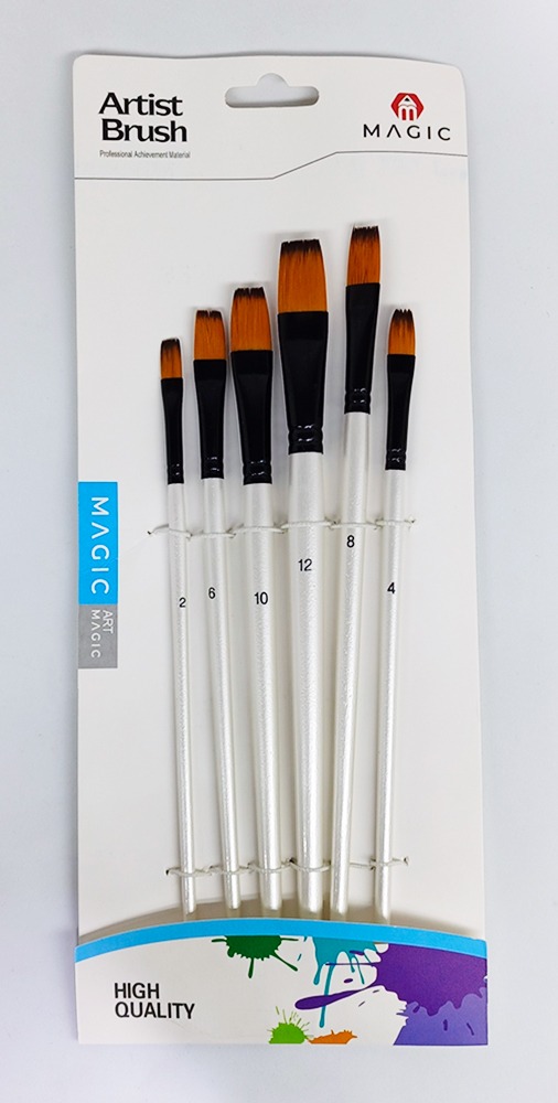 Pincel Set Plano 6 piezas MEI TE pelo sintético AR-4-9