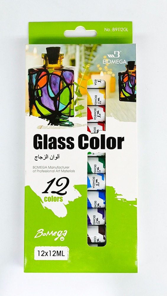 Pintura para vidrio BOMEGA de 12 colores B9112GL
