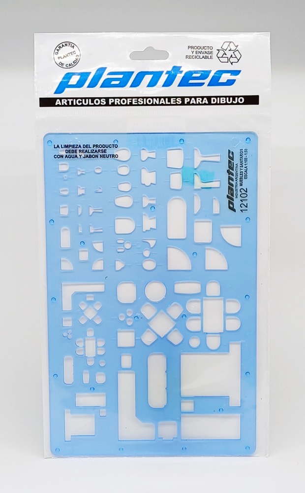 Plantilla PLANTEC Técnica 2102 muebles y sanitarios escala 1:100 – 1:50