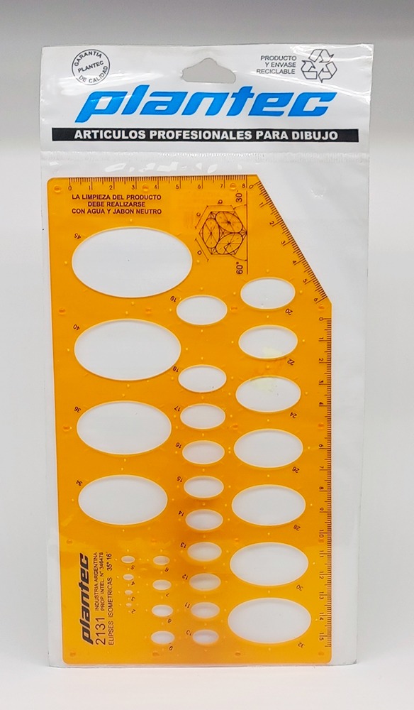 Plantilla PLANTEC Profesional 2131 Elipses Isométricas (Naranja)