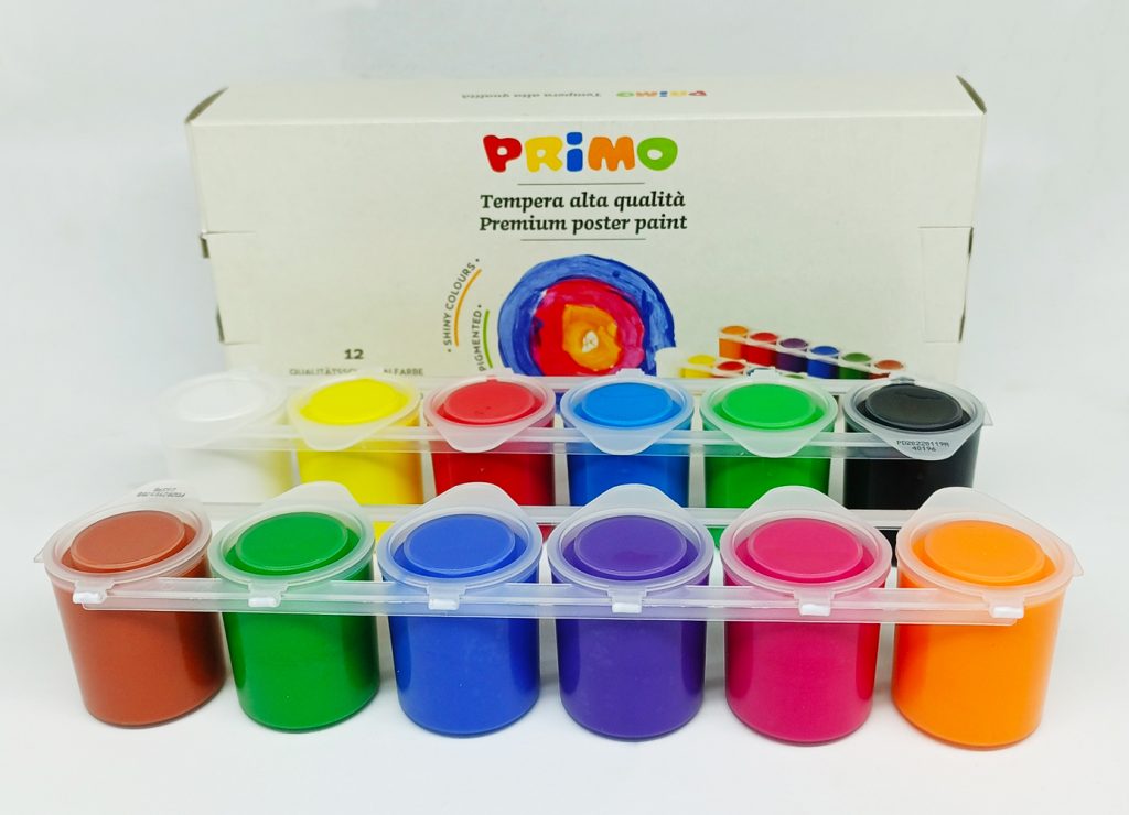 Tempera de 12 colores PRIMO 25 ml en botes