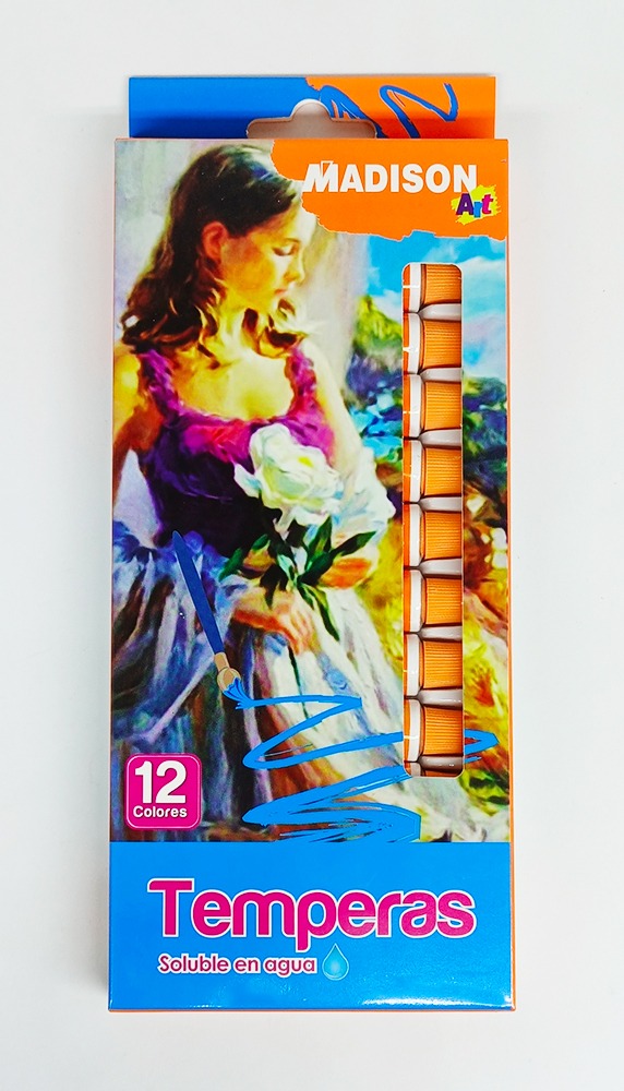 Tempera de 12 colores MADISON en tubos de aluminio 6690
