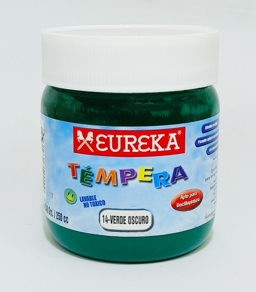 Tempera EUREKA de 250 cc color Verde Oscuro