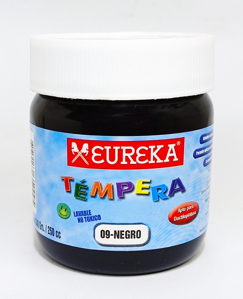 Tempera EUREKA de 250 cc color Negro