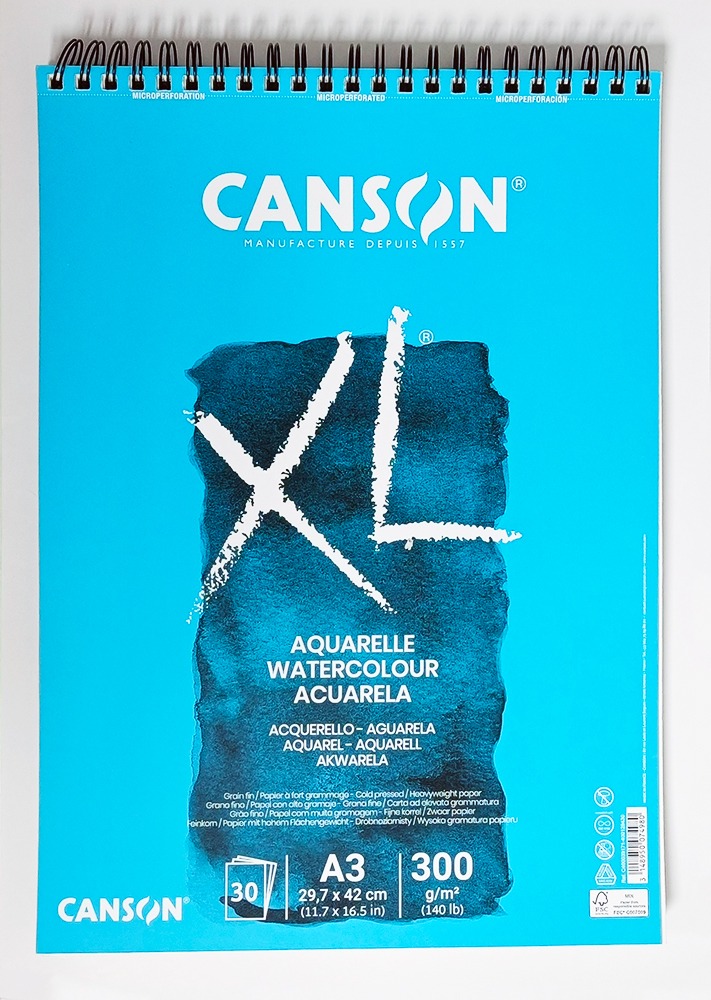 Block de Dibujo Espiral A-3 CANSON XL Acuarela 300 gr. 30 hojas 9171
