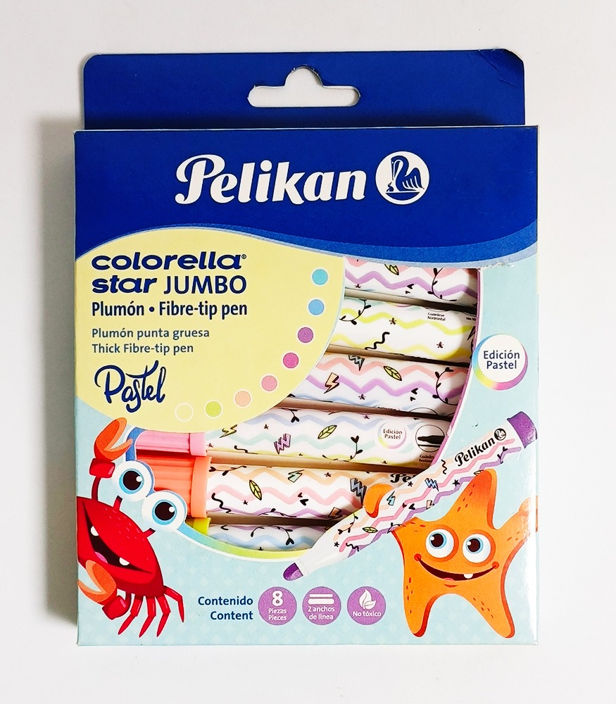 Marcador escolar Grueso 8 col. PELIKAN Pastel COLORELLA Star JUMBO