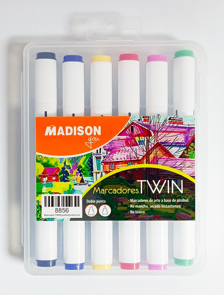 Marcador permanente 6 colores MADISON Doble Twin 8856
