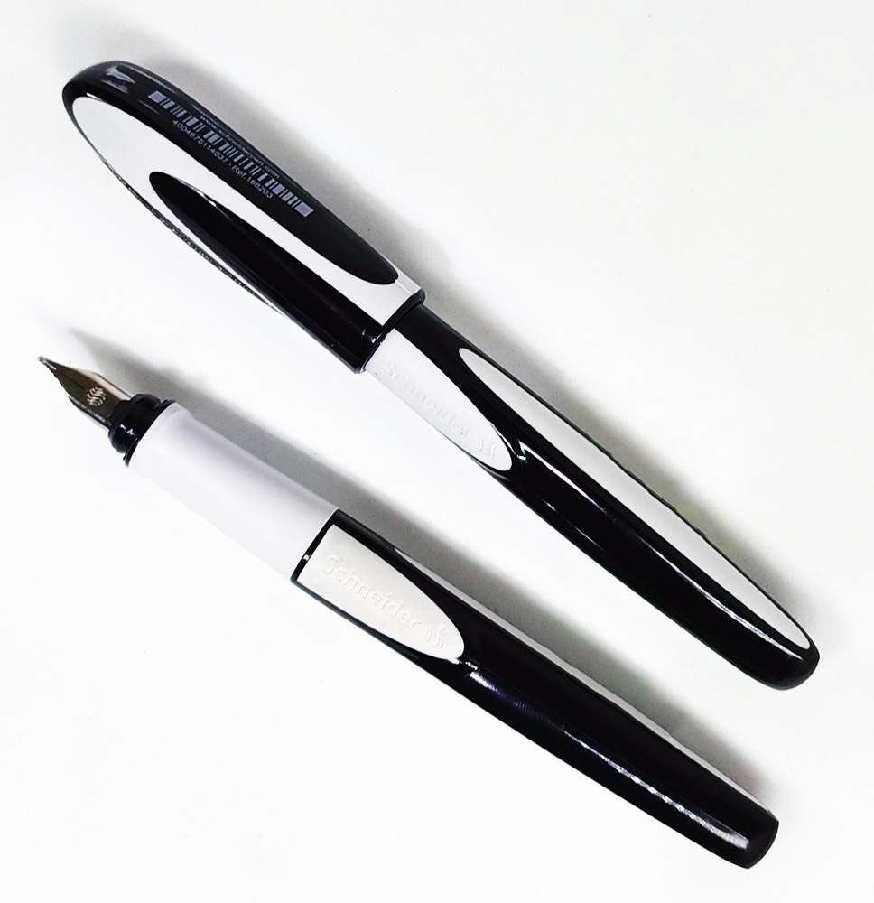 Pluma fuente SCHNEIDER RAY 304332 pta. Acero Carcasa negro, blanco