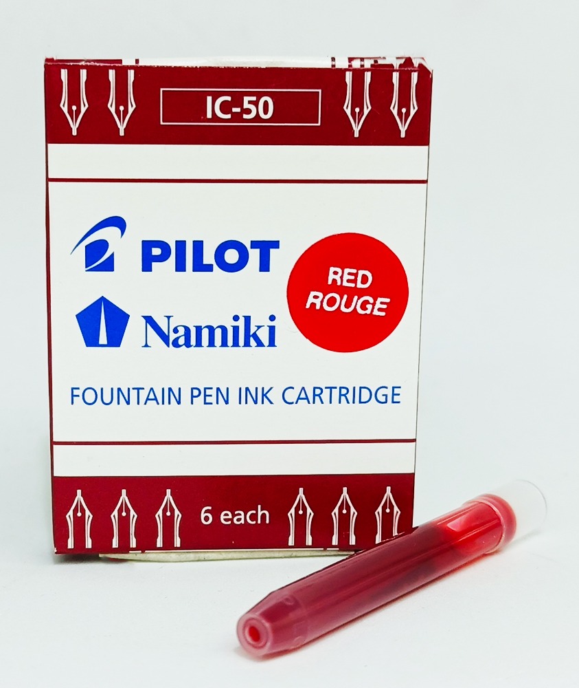 Repuesto de tinta para plumafuente PILOT IC.50 (6 cartuchos) Rojo