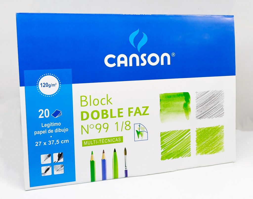 Block de Dibujo 27x37.5 CANSON 120 gr de 20 hojas DOBLE FAZ