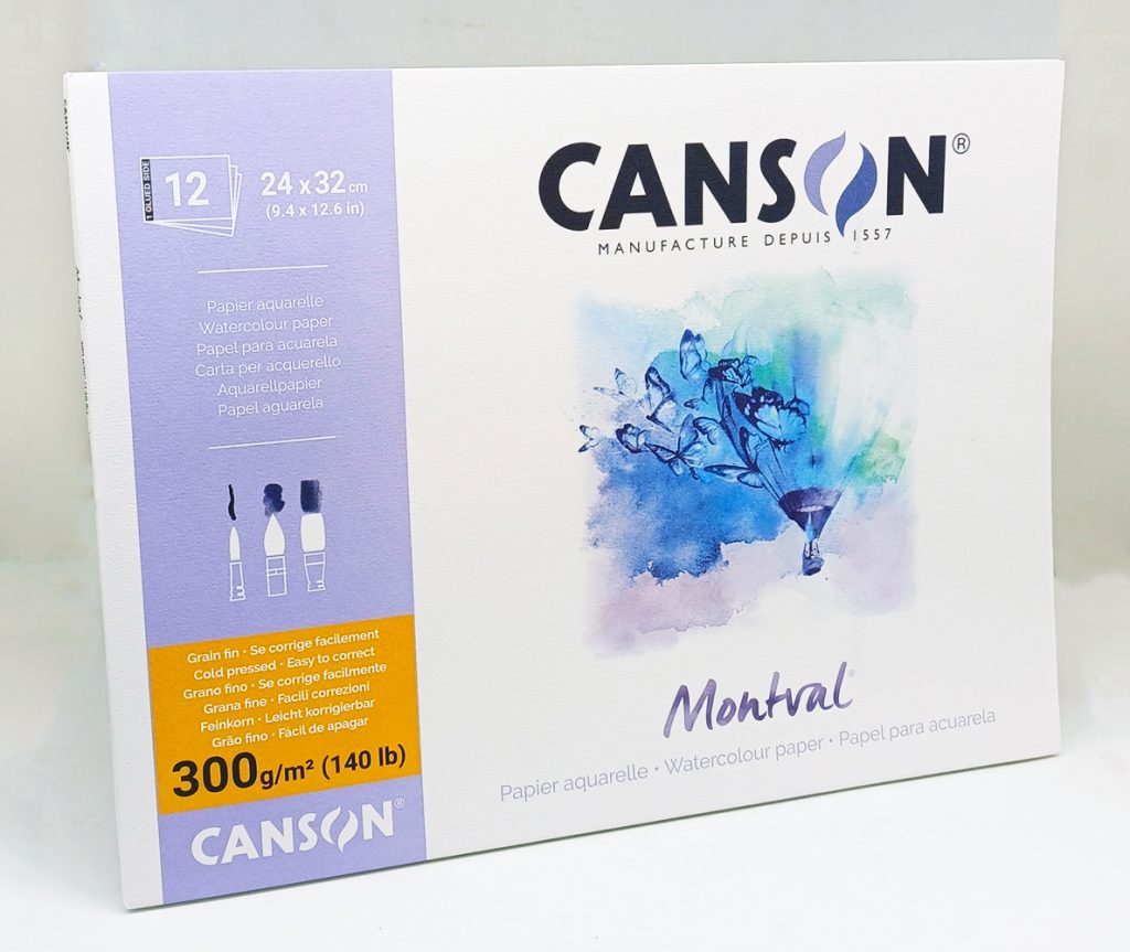 Block de Dibujo 24x32 CANSON Montval para acuarela 300 gr 12 hojas 7319