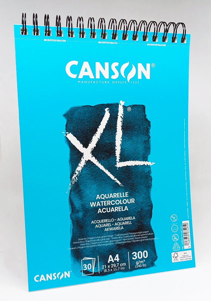Block de Dibujo Espiral A-4 CANSON XL Aquarelle 300 gr 30 hojas 9170