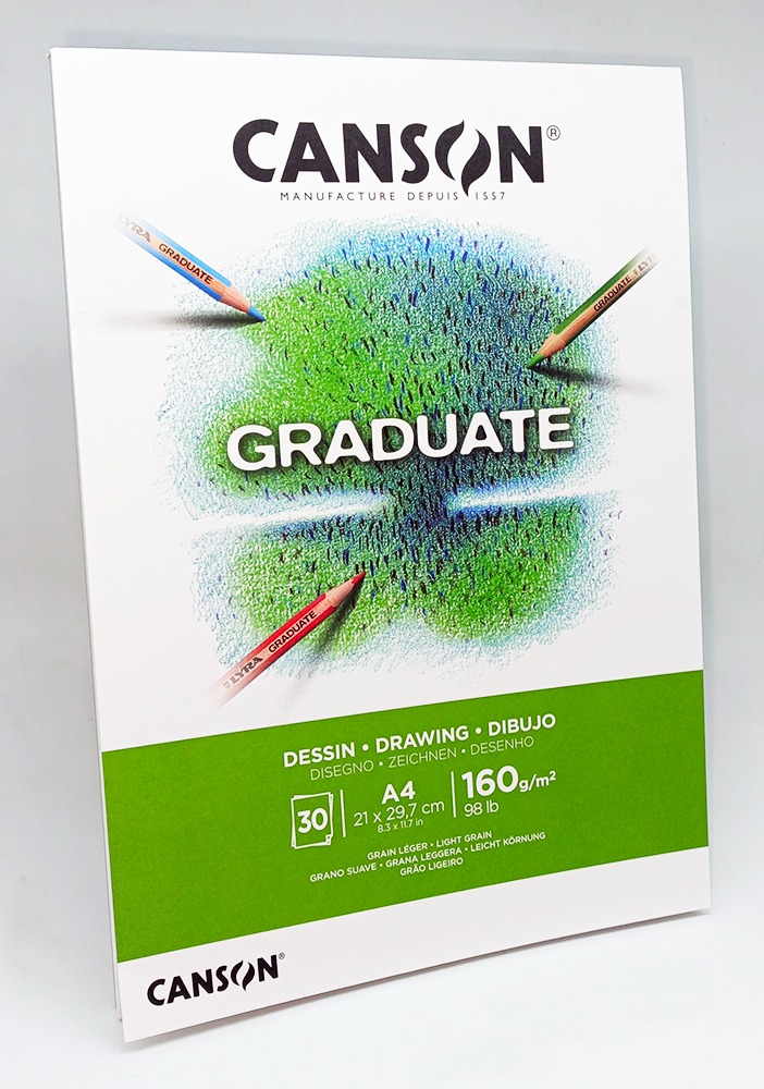Block de Dibujo A-4 CANSON GRADUATE para diseño 160 gr 30 hojas