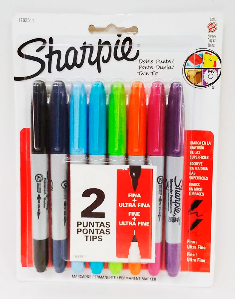 Marcador permanente 8 colores SHARPIE Doble punta 92511