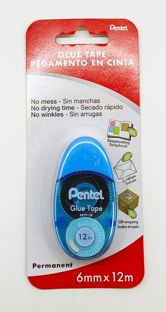 Pegamento en Cinta PENTEL 6mm x 12m ERTP126S02 Celeste